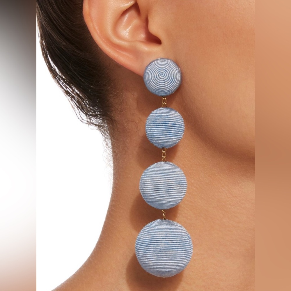 Rebecca De Ravenel Classic Four Drop “Les Bons Bons” Earrings in Blue